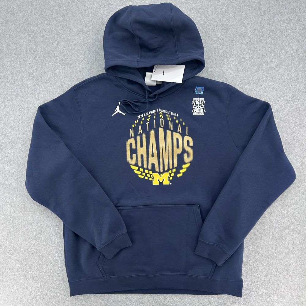 Michigan Wolverines 2026 Mens Basketball National Champs Locker Room Hoodie XL